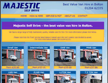 Tablet Screenshot of majesticselfdrive.co.uk